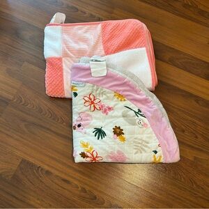 Pink and White Baby Blanket & Sherpa Play Mat
